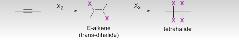 <p>The Addition of X2 to Alkynes</p>