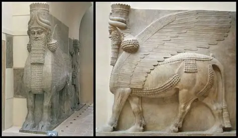 <p>Lamassu from the citadel of Sargon II</p>