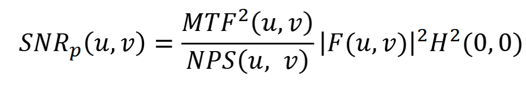 <p>nonwhite noise, provides relation btwn contrast, resolution, noise, and image quality. up MTF = up im qual</p>