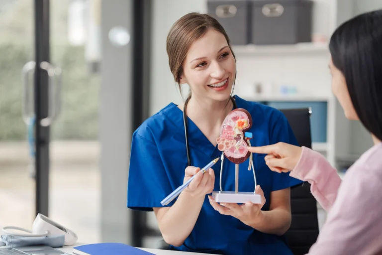 <p><strong>A nurse educator is orientating new nurses to a renal unit of the hospital. Which of the following teaching points should the nurse include as part of a review of normal glomerular function?</strong></p><p>A) “Nephrons are delicate structures that cannot endure the high pressure that exists in capillary beds elsewhere in the body.”</p><p>B) “Glomerular filtrate is very similar in composition to blood plasma</p><p>found elsewhere in circulation.”</p><p>C) “Dilation of the afferent arteriole allows more blood into the nephron and increases the glomerular filtration rate.”</p><p>D) “The glomerulus is located between an arteriole and a venule that work together to regulate blood flow.”</p>