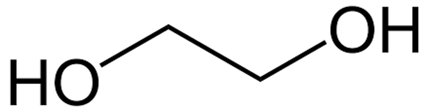 <p>ethane-1,2-diol</p><p>NOT an alkene!</p>