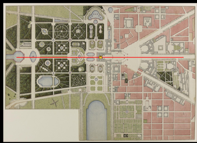 <p>Architect:</p><p>Name: <span>Plan of the town, palace, and gardens of versailles. &nbsp;King chamber is in the center.&nbsp;</span></p><p>Location: </p><p>Year: 1770 </p>