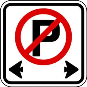 <p>Do not park in the area between the sign</p>