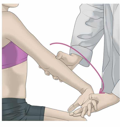 <ul><li><p><strong>lateral epicondylitis / tennis elbow</strong></p></li><li><p>stabilize elbow in one hand and ask pt to pronate forearm and extend and radially deviate wrist against manual resistance</p></li><li><p>positive = pain at lateral epicondyle</p></li></ul><p></p>