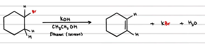 <p>KOH, CH3CH2OH/ethanol</p>