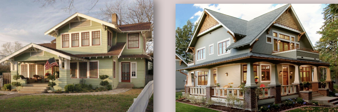 <p>Decorative braces or beams added under eaves</p><p class="p1">Porches common either full length or partial. </p><p class="p1">Tapered square columns common</p>
