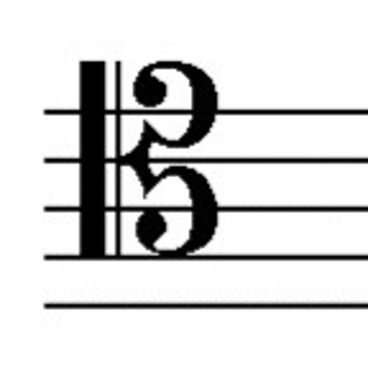 <p>mid-pitched instrument, called C clef</p>