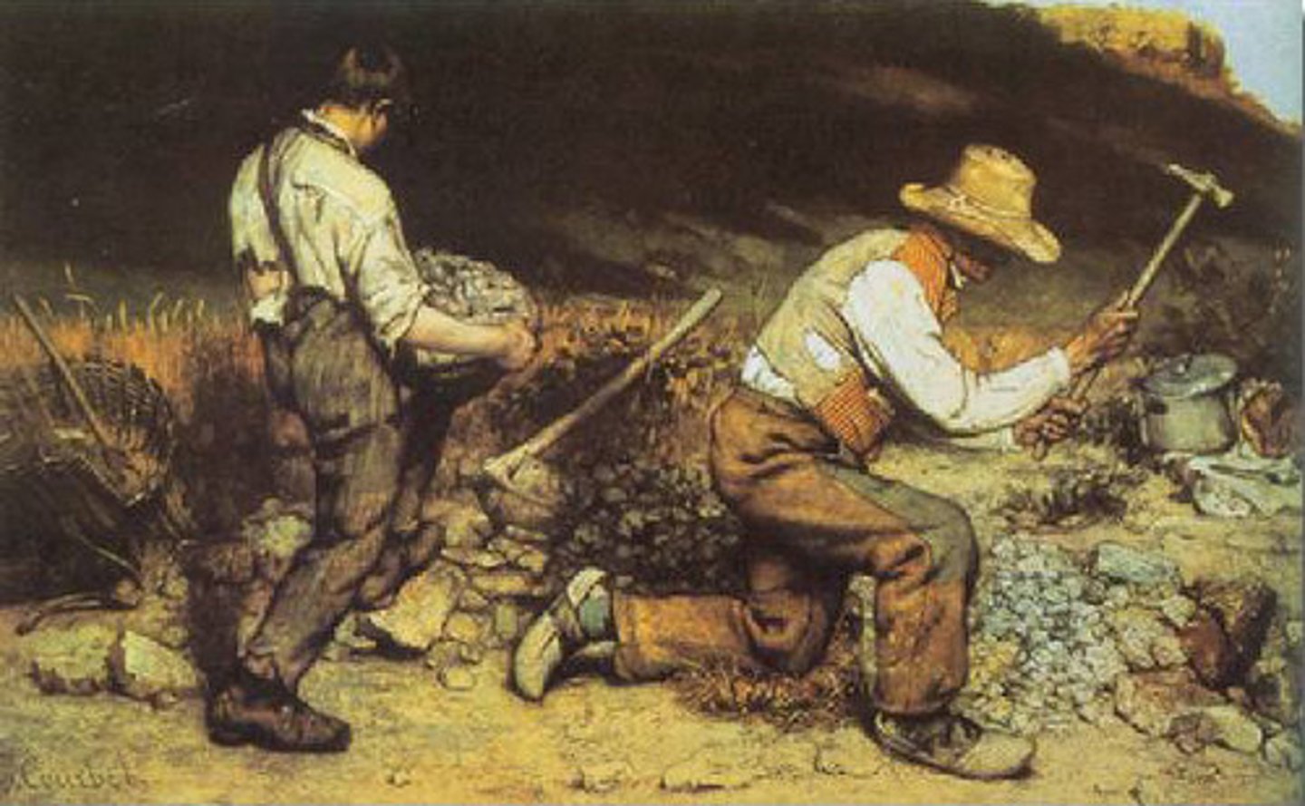 <p>Most famous member of realist school. Painted only things that he saw. (The Stone Breakers).</p><p>3 multiple choice options</p>