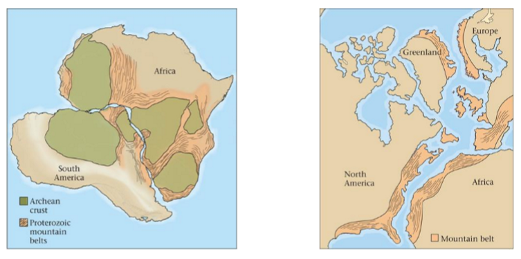 <ul><li><p>By <strong>matching fossils and rocks of the same age and type from different continents </strong>we can see where they might have been connected</p><ul><li><p><strong>Alfred Wagner</strong></p></li><li><p>It is <strong>not possible for these organisms to have crossed the ocean</strong></p></li><li><p>So the land masses <strong>must have been 1 supercontinent</strong></p></li></ul></li><li><p><strong>Ancient mountain belts have been split across divergent boundaries</strong></p></li></ul><p></p>