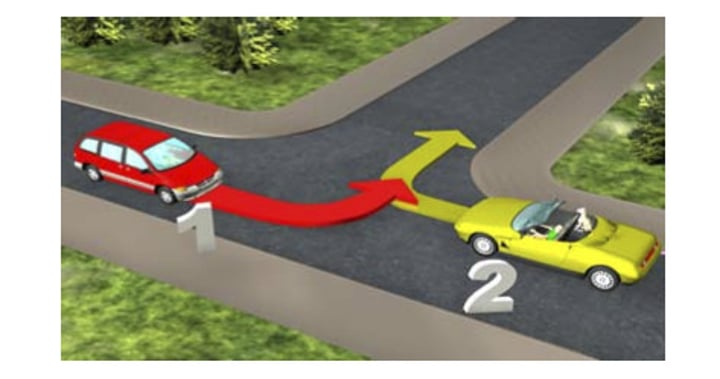 <p>a. Before vehicle 1.</p>