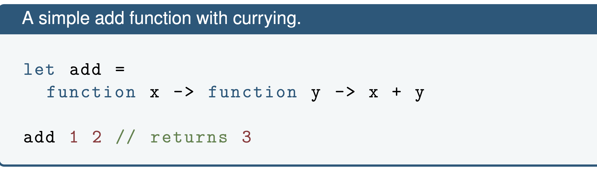 <p>The technique of translating the evaluation of a function takes multiple arguments into evaluating a sequence of functions, each with a single argument'.</p>