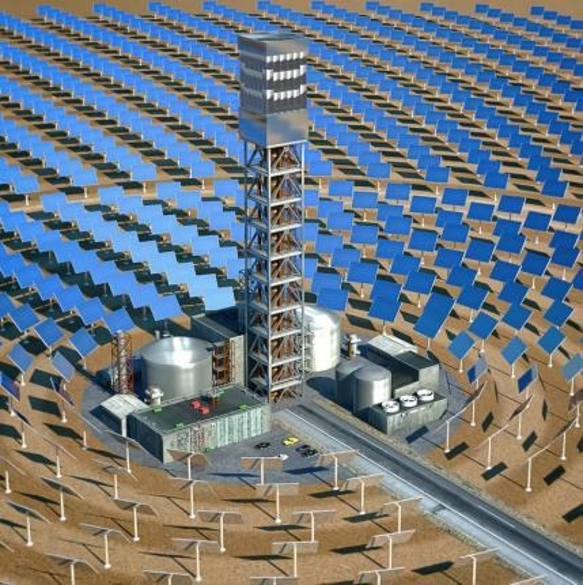 <p>Facility generating electricity from solar panels.</p>