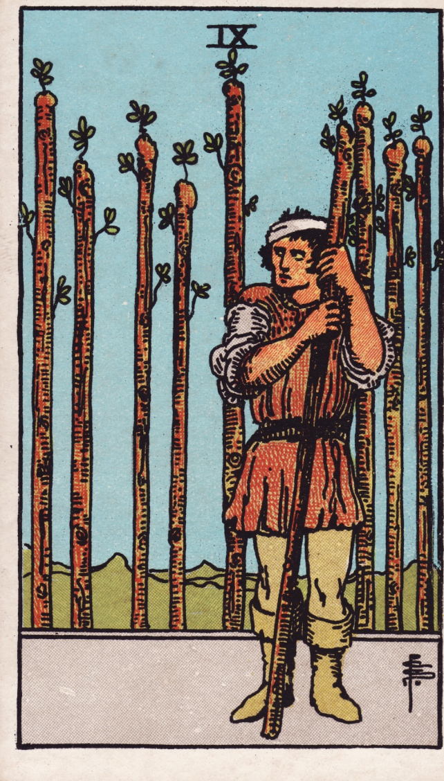 <p>IX of Wands (9) </p>