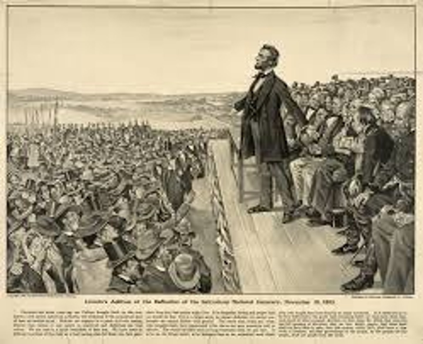 <p>Lincoln's speech emphasizing national unity and liberty.</p>