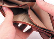 <p>He is _______. He doesn’t have any money</p>