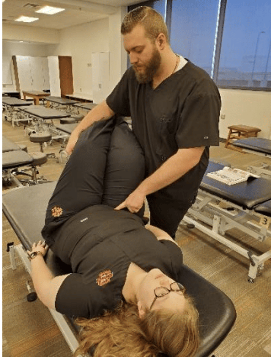 <p>F StRa</p><p>patient lies supine, motion is done with legs</p>