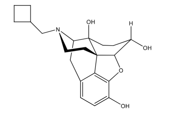 <p>mixed agonist (KOR)/antagonist (MOR)</p><p>lower effect on respiration</p><p>can cause dysphoria</p>