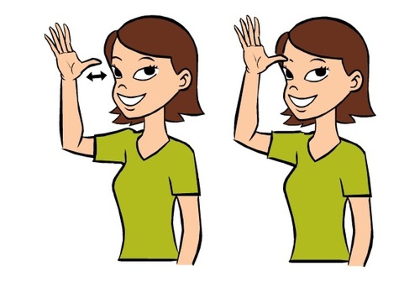 <p>5 handshape, thumb taps forehead twice.</p>