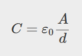 <p>Use when no dielectric</p><p>C = (epsilon nought) A/d</p><p>Where epsilon is constant, A is area, and d is distance between the capacitor’s plates</p>