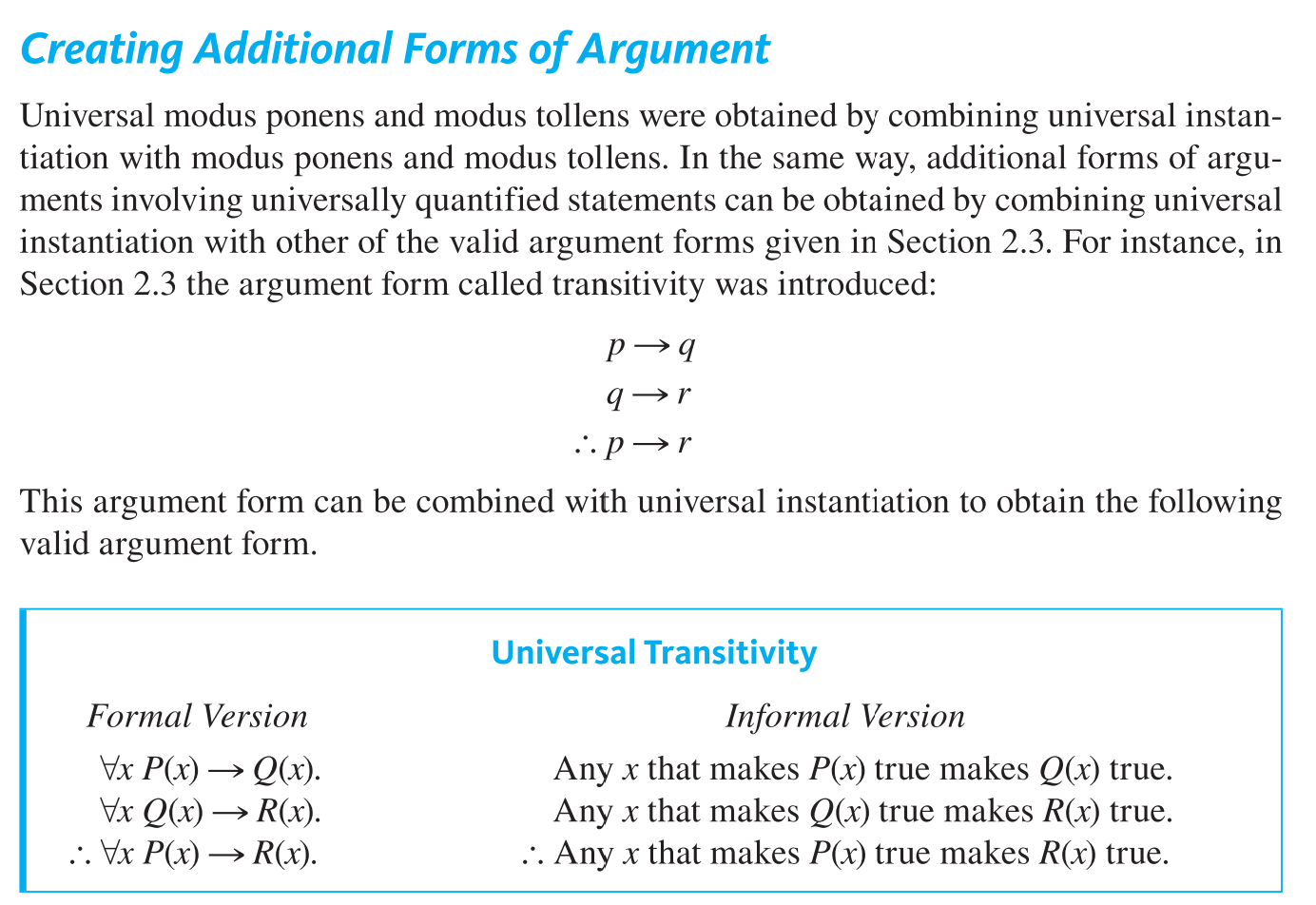 <p>Universal Transitivity</p>