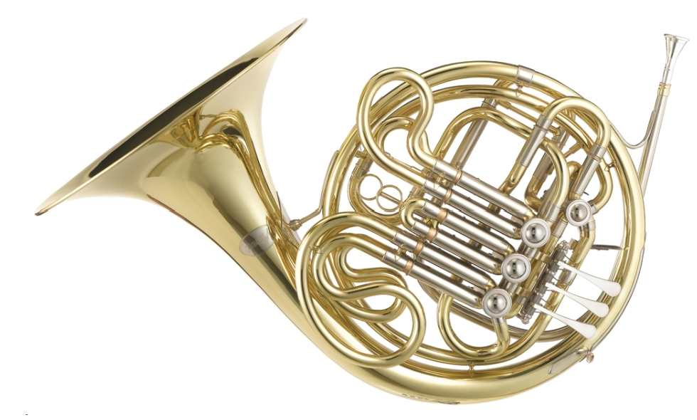 What process is most likely used to create the bell on a French horn?
