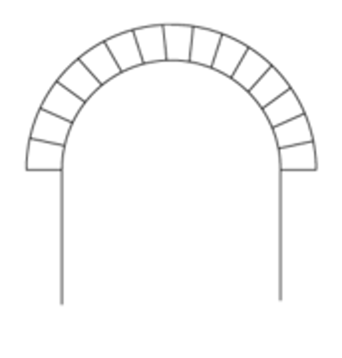 <p>Il est constitué par une moitié de cercle reposant sur les piédroits, au niveau de son diamètre.</p>