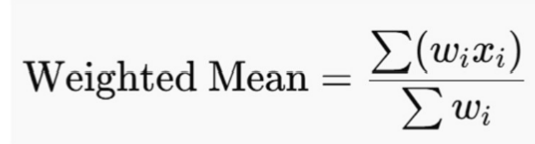 <p>assigns dif weights to dif values, applicable when some data points contribute more than others</p>