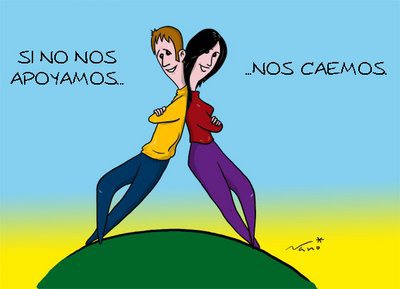 to support (each other)