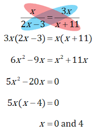 <ul><li><p>find common denominators (multiply rationals by a factor to make them all have the same denominator)</p></li><li><p>cross out the denominators and solve the remaining equation</p></li><li><p>check for extraneous (restricted values) solutions</p></li></ul>