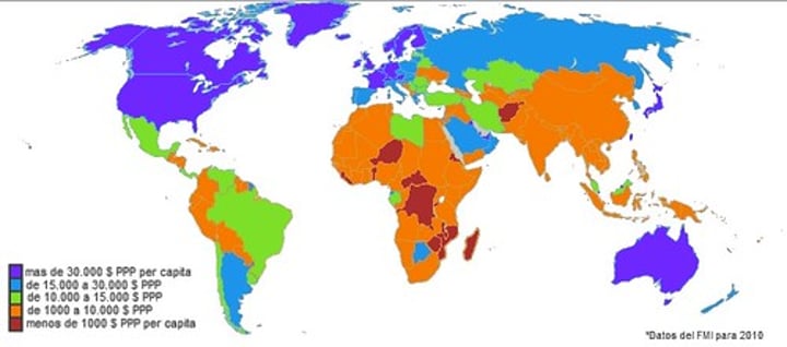 <p>The total value of a state's goods and services produced inside of the country divided by its population.</p>