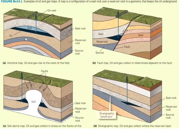 <p>oil is produced from rocks in water that contain dead plankton which accumulate in layers at the bottom of the ocean. overtime these layers will decay, the temperature will drop and pressure will turn in into kerogen. depending on the depth kerogen will become gas or oil in reservoirs. they use seismic imaging to detect where oil is.  </p>