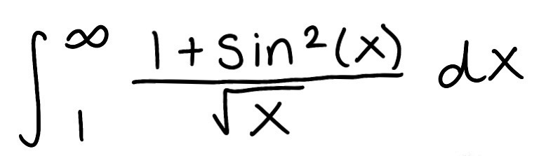 <p>Use the Comparison Theorem to determine if the improper integral converges or diverges (do not evaluate the integral)</p>