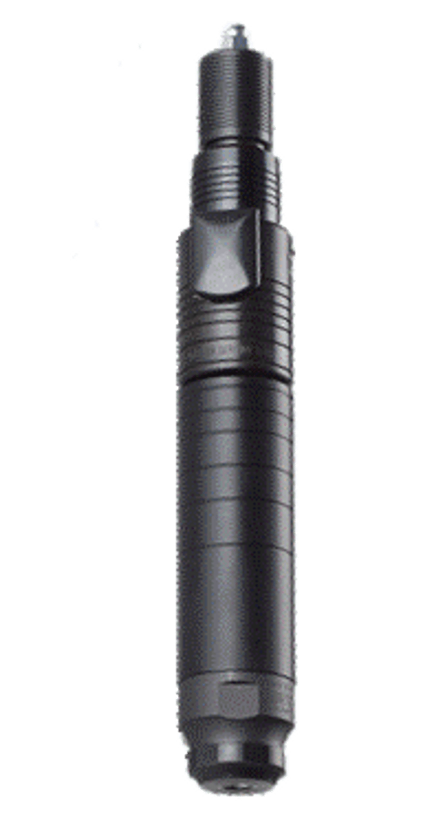 <p>What is this piece of equipment?</p><p>a. Skinning knife</p><p>b. Scabbard</p><p>c. Trolly</p><p>d. Captive bolt</p>