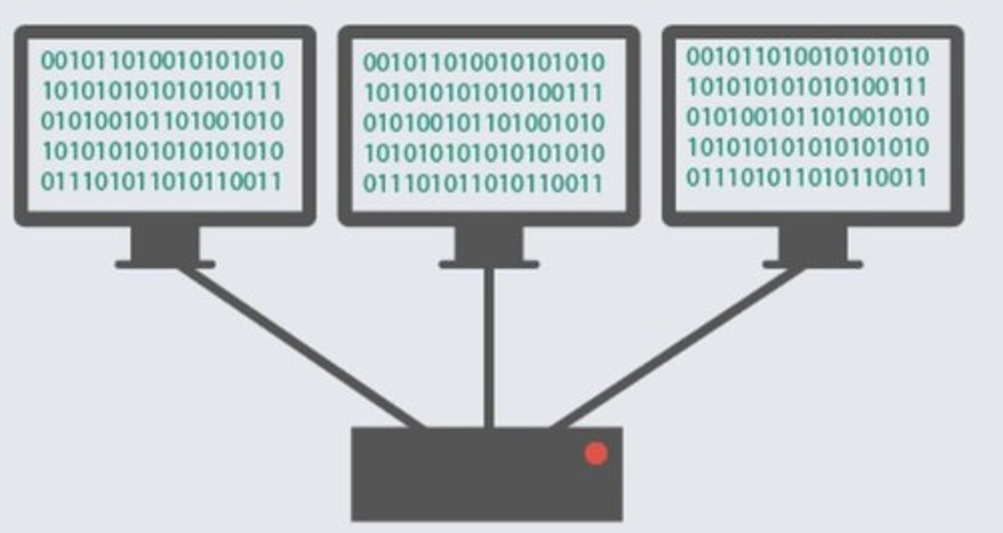 <p>a group of computing devices and programs working together for a common purpose</p>