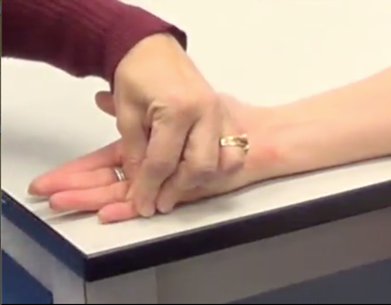 -Forearm on the table in supine
-Stabilize the proximal  joints of test finger (leaving the DIP free to flex)