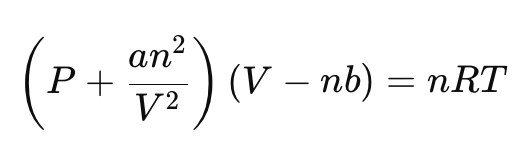 <ul><li><p><strong>a</strong> → accounts for <strong>attractive forces</strong> (reduces pressure)</p></li><li><p><strong>b</strong> → accounts for <strong>finite molecular volume</strong> (reduces free volume)</p></li></ul><p></p>