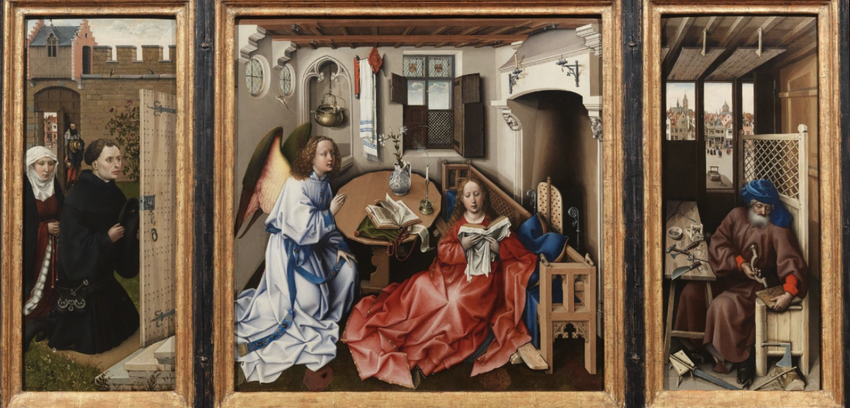 <p>Robert Campin, The Mérode Altarpiece (Annunciation Triptych) - NOTES</p>