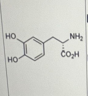 <p>Which of the statements is/are true about the following molecule?</p><p class="p1">I. It can cross the blood-brain barrier</p><p class="p1">II. It is a substrate of a peripheral decarboxylase</p><p class="p1">III. It is a substrate of a decarboxylase in the CNS</p>