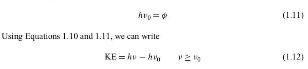 shows that a plot of KE versus v should be linear and that the slope of the line should be h (plancks constant)