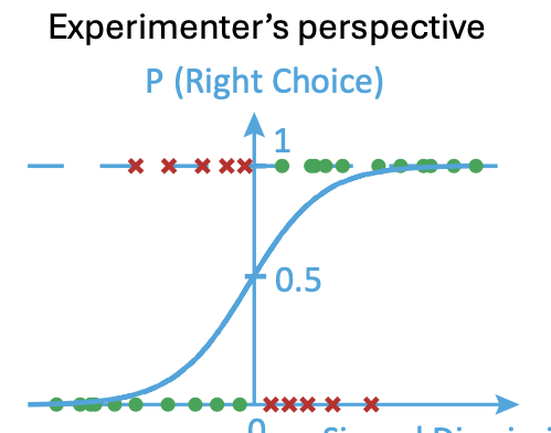 <p>Explain constructing a psychometric curve:</p>