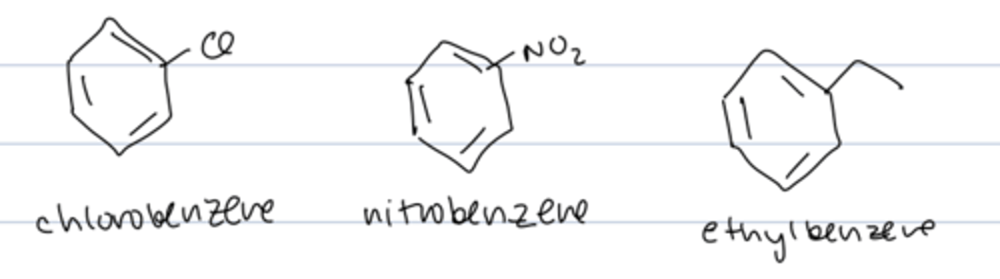 <p>- "benzene" is parent name</p><p>- does not need a number for the substituent</p>