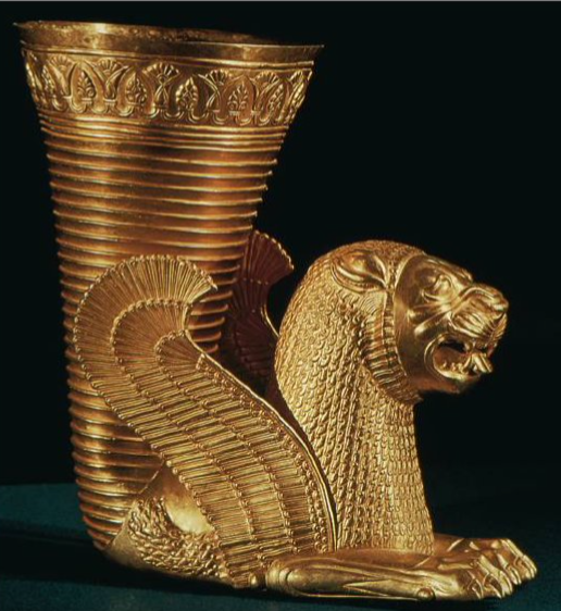 <p>Mesopotamian  5th-3rd centuries bce. Gold.</p>