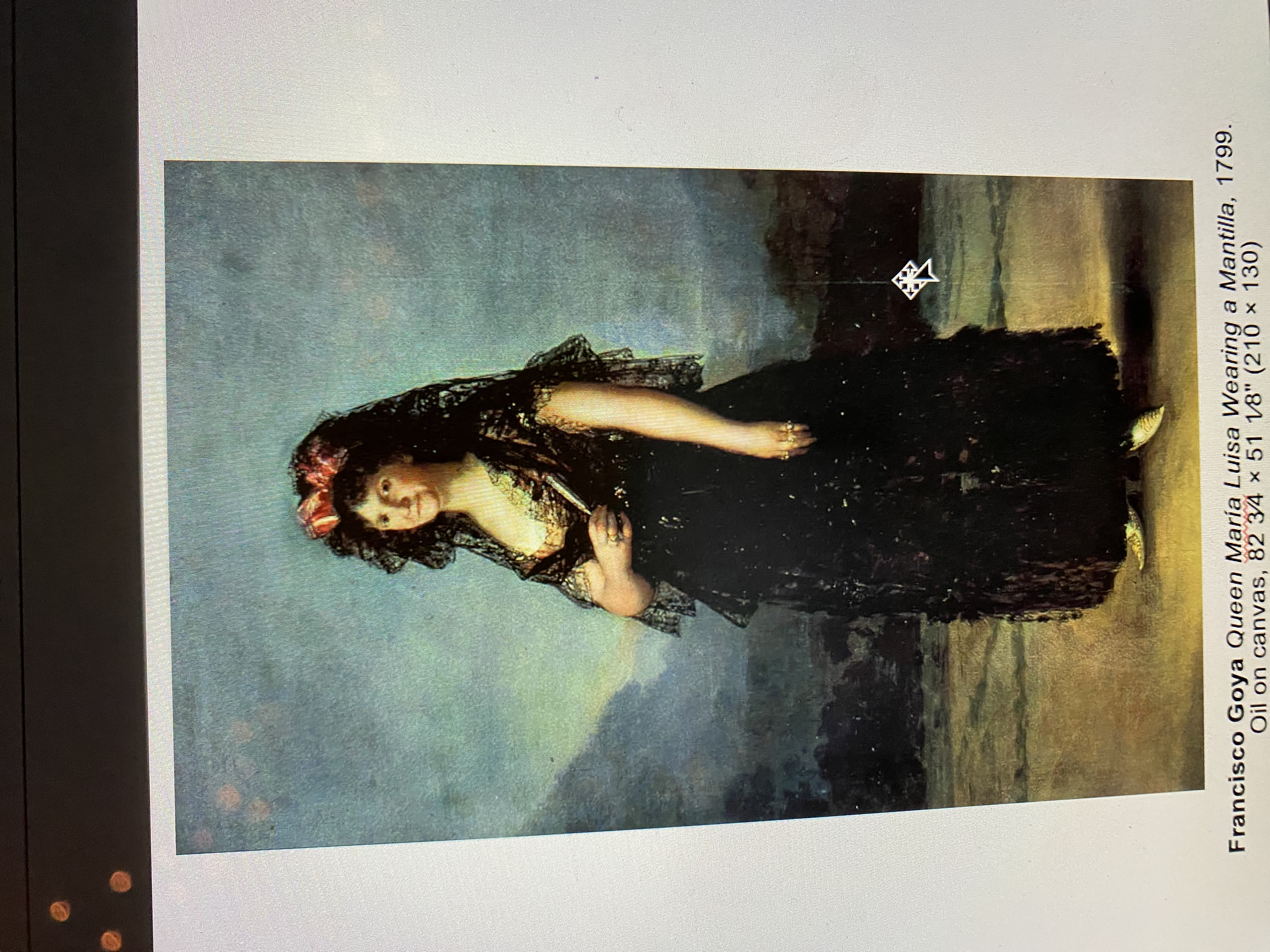 <p><span><strong>Francisco Goya </strong><em>Queen María Luisa Wearing a Mantilla,</em> 1799. <br>Oil on canvas, 82 3⁄4 × 51 1⁄8" (210 × 130)</span></p>
