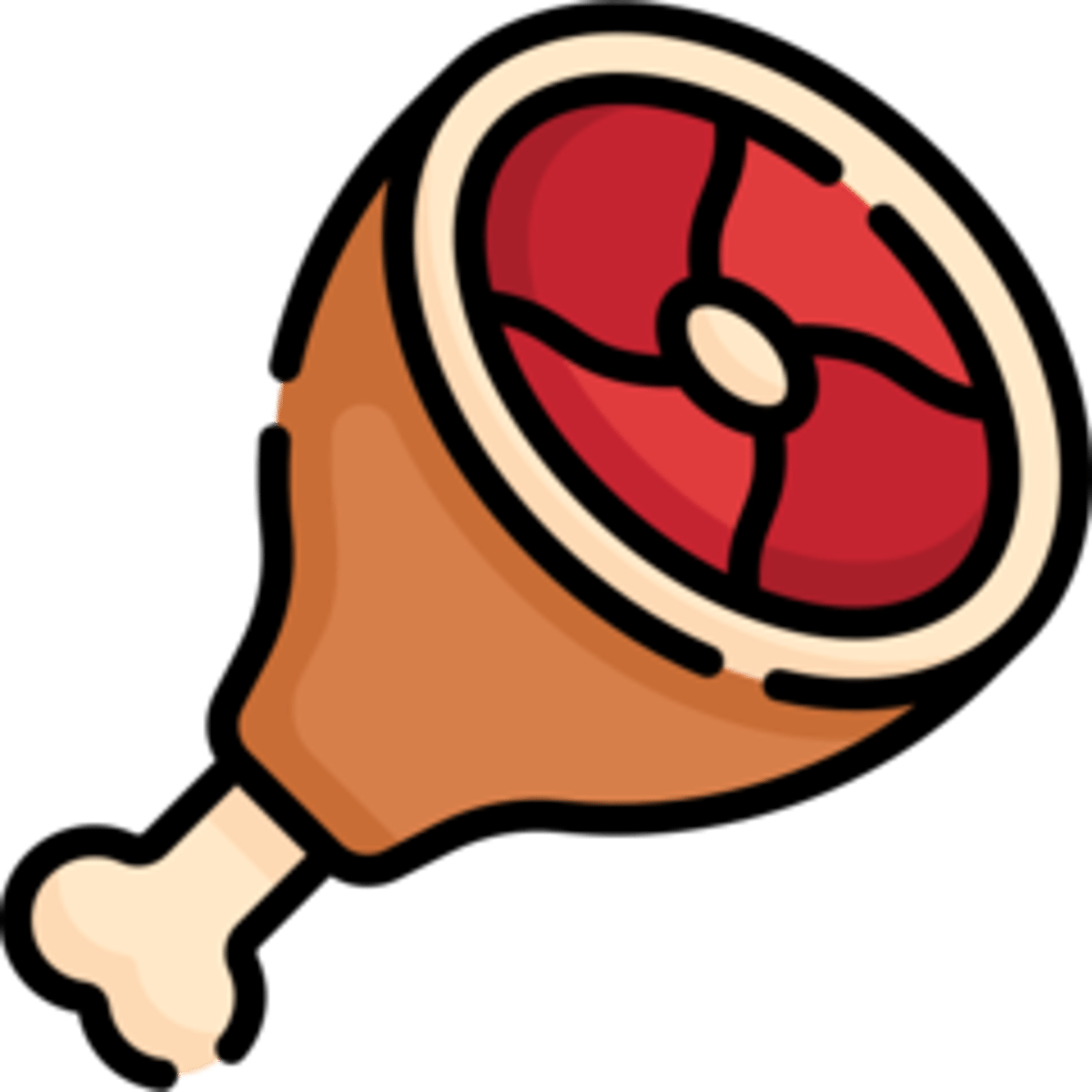 <p>der Schinken, -</p><p>(Bitte, ein Brötchen mit Schinken.)</p><p>(A roll with ham, please.)</p>