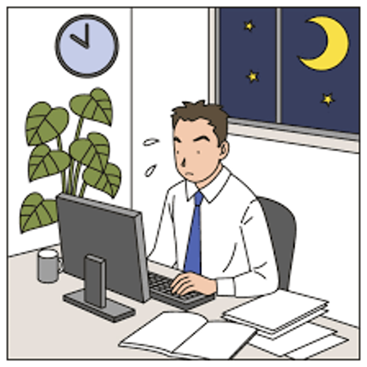 <p>ざんぎょう</p><p>làm thêm giờ, làm tăng ca</p><p>残業代</p><p>Tiền làm tăng ca</p>