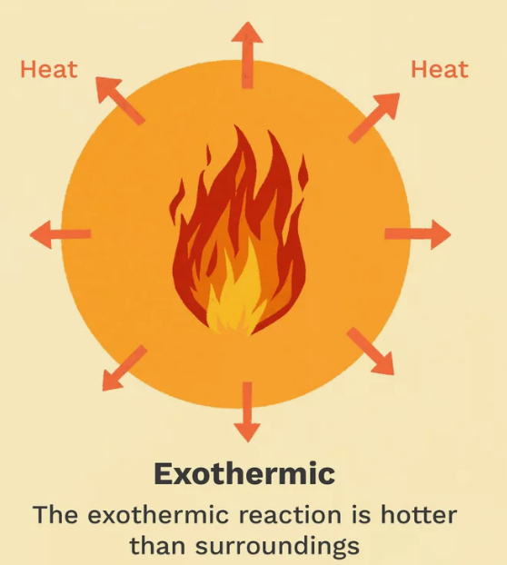 <p>Reactions that release heat to the surroundings.</p>