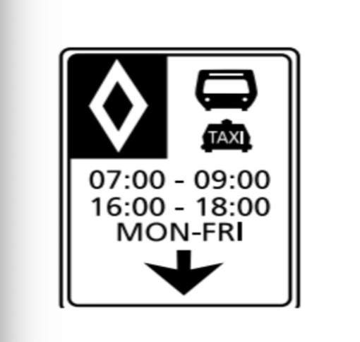<p><span style="background-color: transparent;">a. Lane is reserved for use by the specified vehicles</span></p>