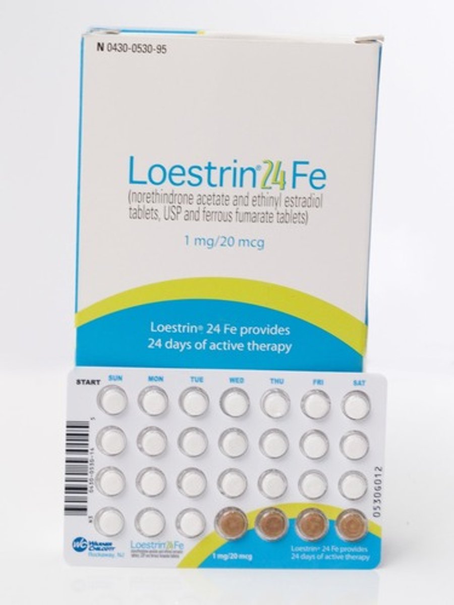 <p>Ethinyl Estradiol, Norethindrone, Ferrous Fumarate </p><p>Contraceptive</p><p>Prevents ovulation, pregnancy</p>