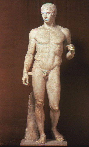 <p>Polykleitos, Spear Bearer (Roman copy)</p>