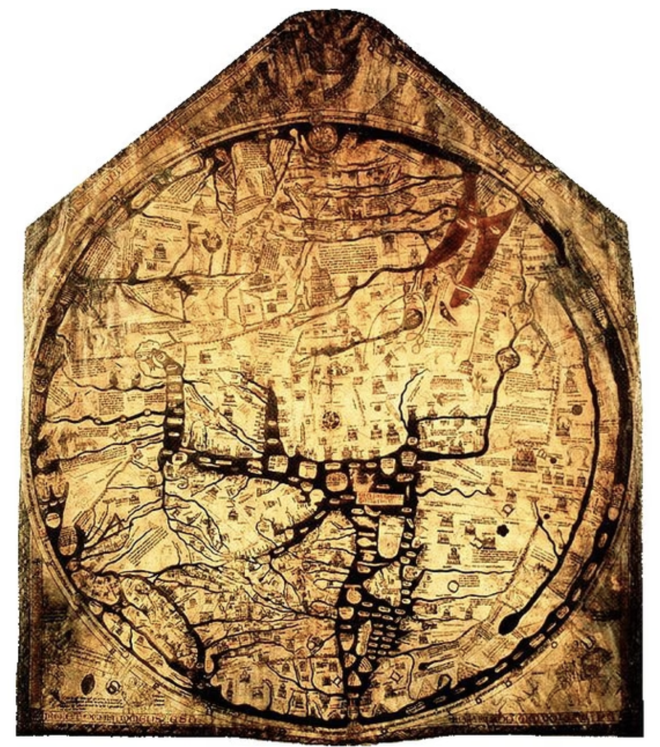 <p>Hereford’s Mappa Mundi (1300) </p>